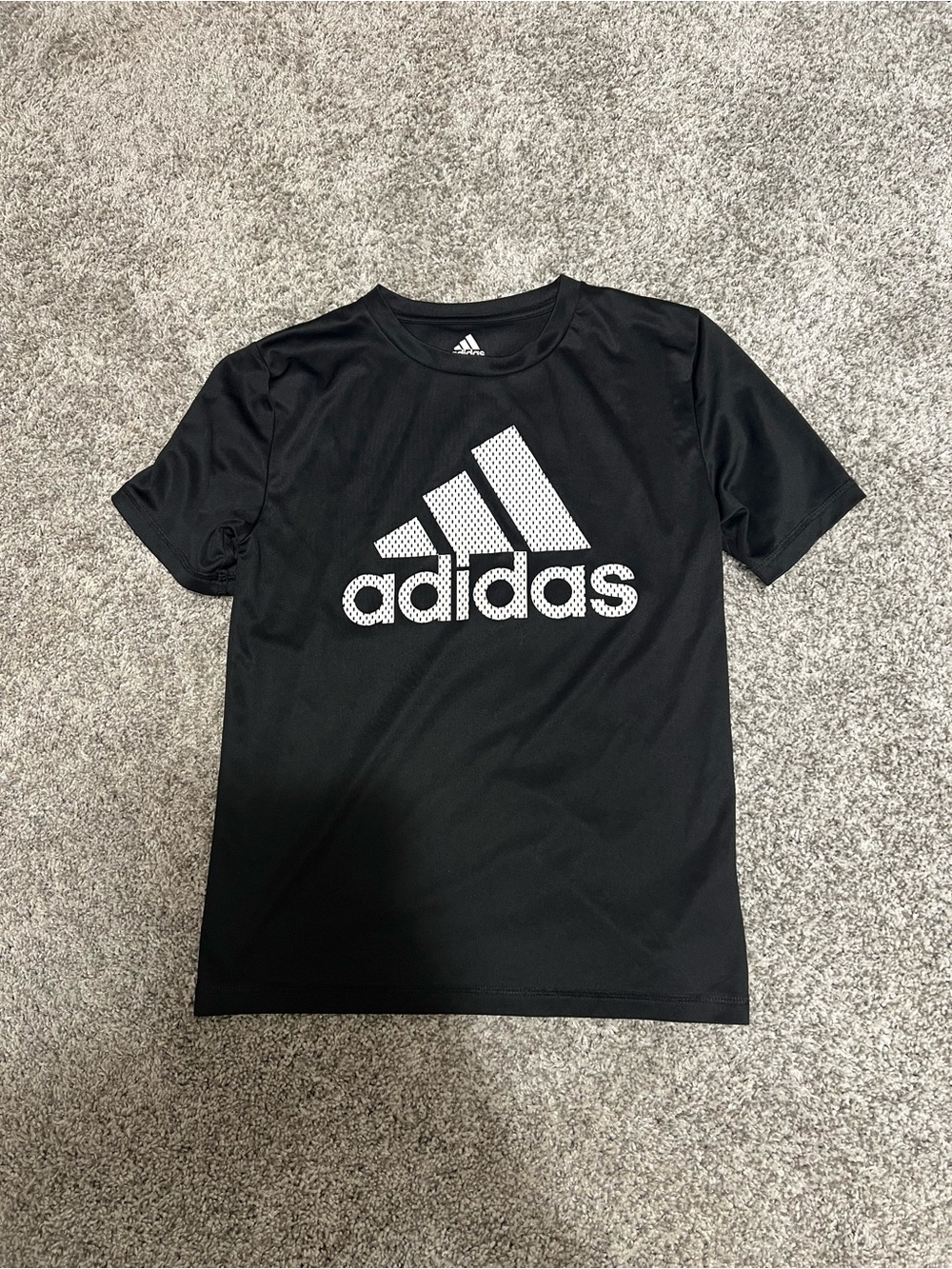 Adidas Boys Black Tee with White Logo